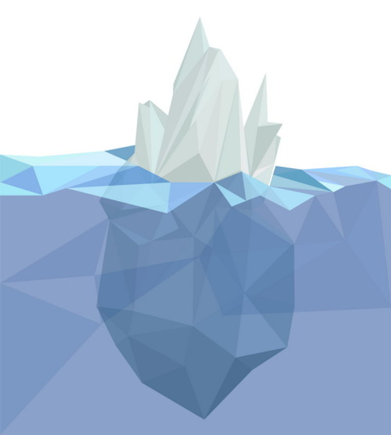 抽象矢量低多边形风格的冰山插图设计