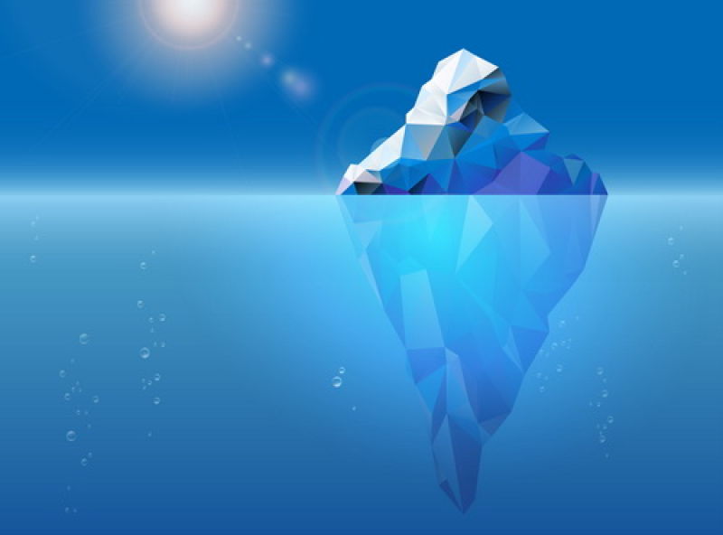 抽象矢量几何风格的悬浮冰山设计插图