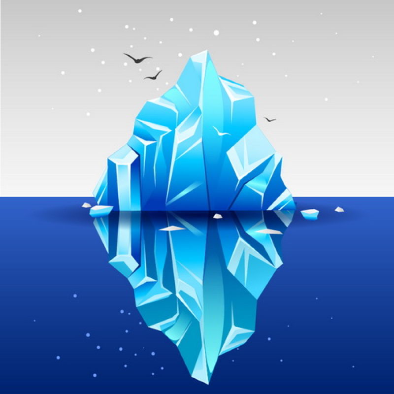 抽象矢量现代悬浮冰山设计插图