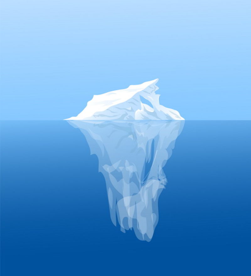 抽象矢量美丽的海上悬浮冰山插图设计