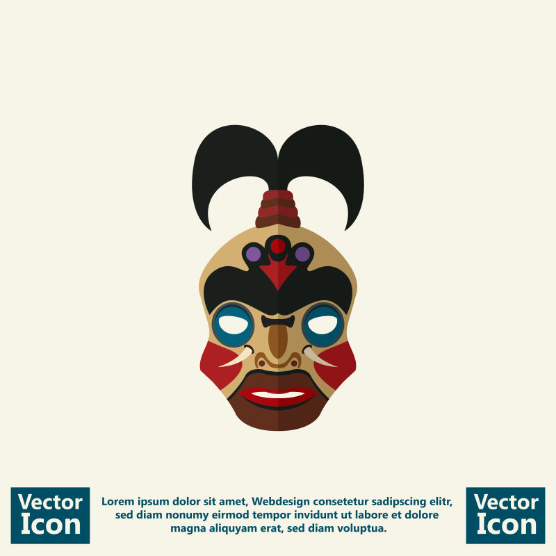 抽象矢量卡通面具设计