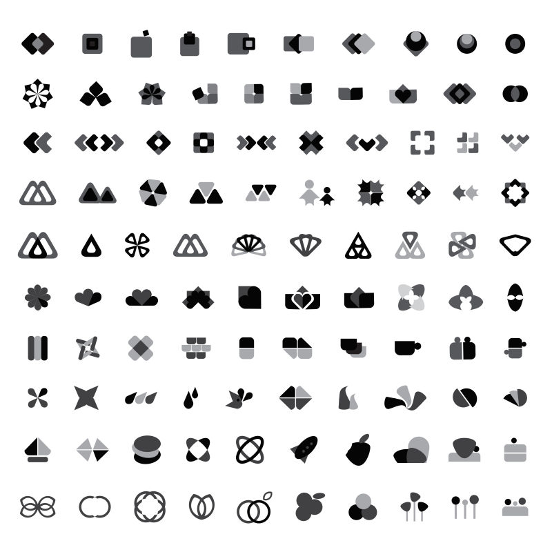 抽象矢量单色商业图标平面设计