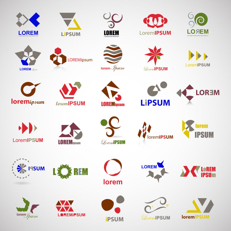 抽象矢量彩色简约图标平面设计