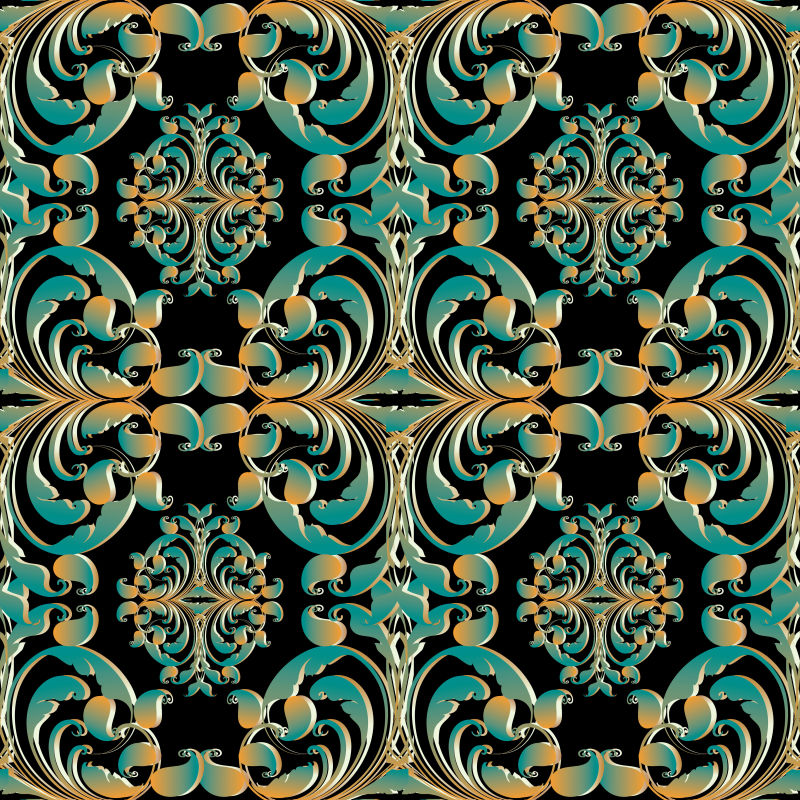 抽象矢量金色装饰纹理无缝背景设计