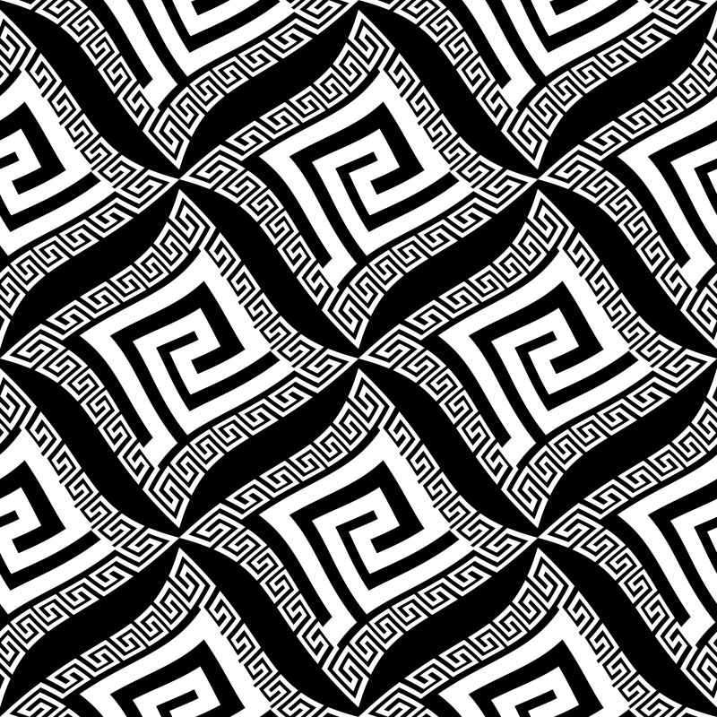 抽象矢量现代回旋型元素装饰无缝背景