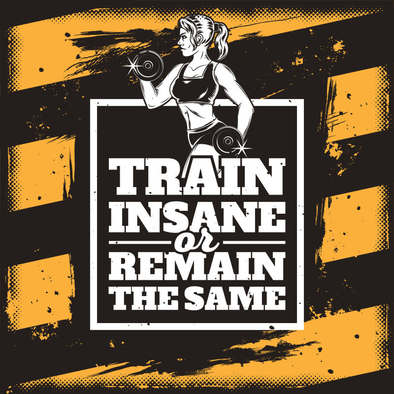 抽象矢量健身海报平面设计