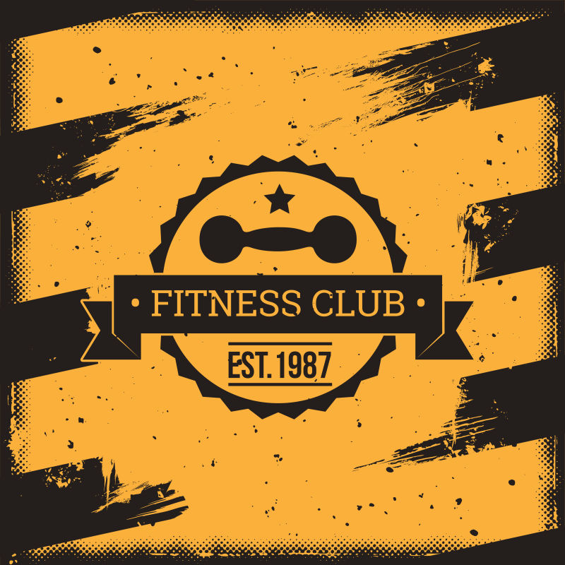 抽象矢量现代健身俱乐部主题海报设计