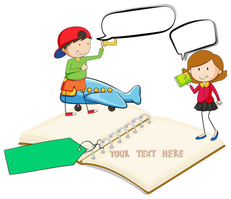 矢量抽象现代快乐的学生插图设计