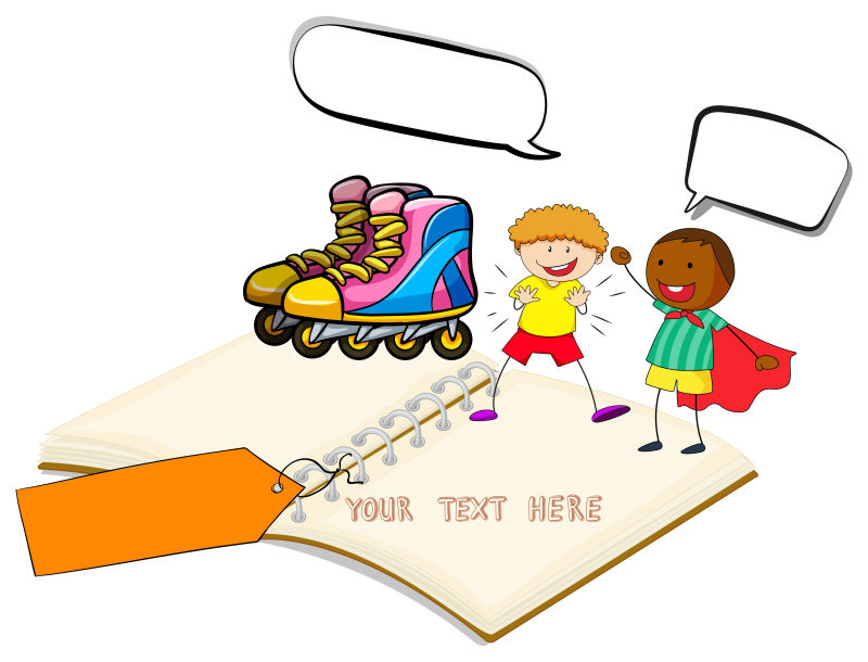 抽象矢量现代可爱的孩子插图设计