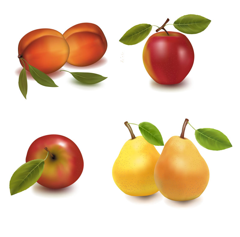 创意矢量现代新鲜水果元素设计插图