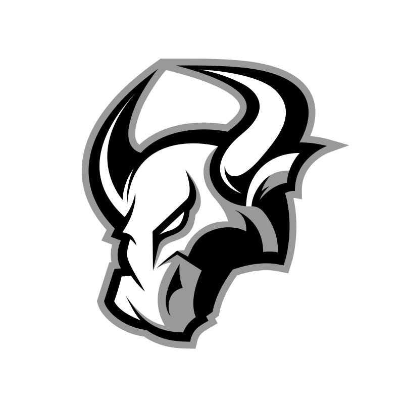 暴怒的牛头运动矢量标识概念隔离在白色背景上-专业团队徽章设计-优质野生动物T恤T恤印花插图