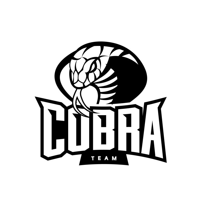 暴怒眼镜蛇运动单矢量标识概念孤立于白色背景-网络信息图形军事专业团队象形图-优质野蛇T恤T恤印花插图