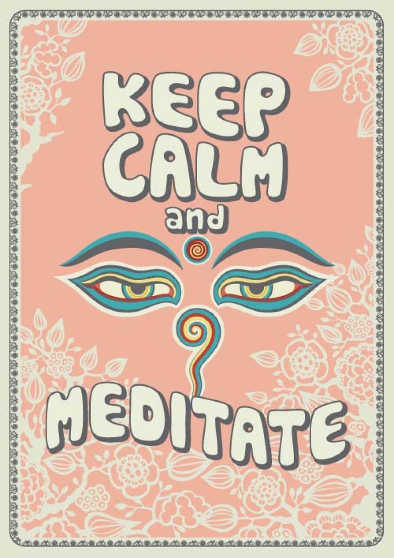 创意矢量印度风格的保持冷静主题海报设计