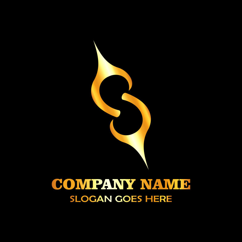 抽象矢量金色无限标志创意设计