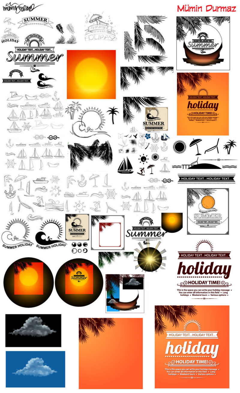 矢量夏季热带元素设计