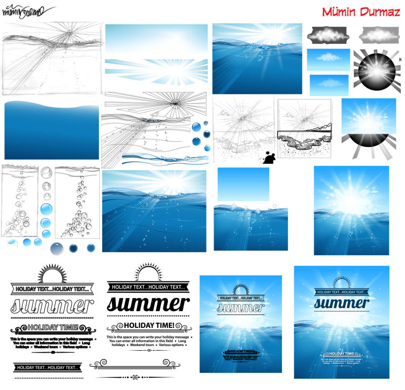 矢量夏季热带元素设计