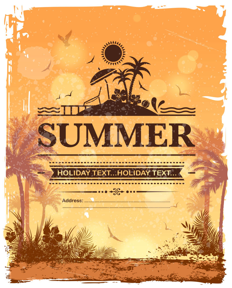 矢量夏季热带元素设计