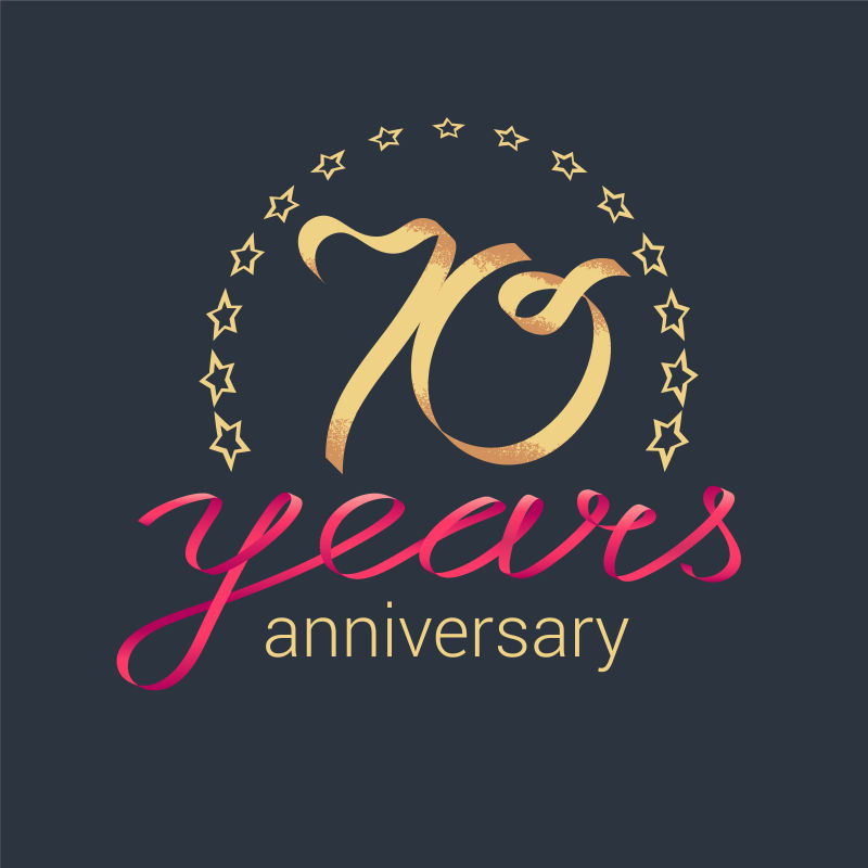 抽象矢量70周年纪念背景设计