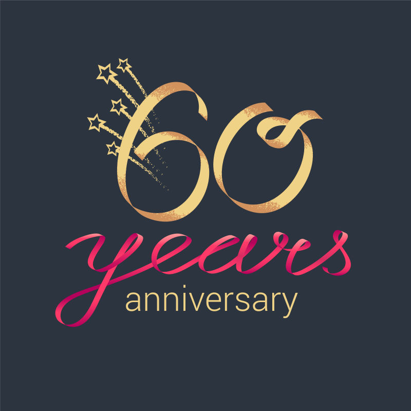 抽象矢量60周年纪念背景设计