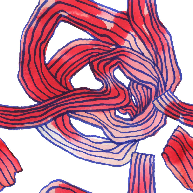 抽象矢量现代红色缠绕元素水彩背景