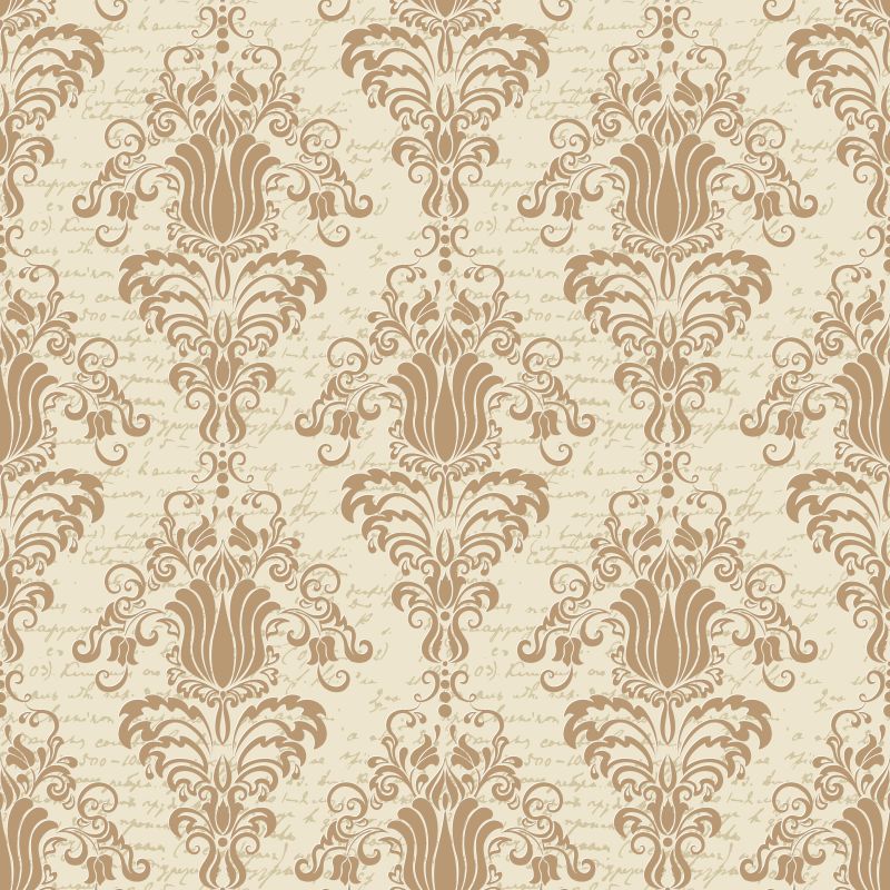矢量缎纹无缝图案背景古典豪华老式锦缎装饰皇家维多利亚无缝质地墙纸纺织品包装精美的巴洛克花卉模板