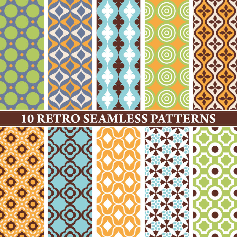 抽象矢量彩色复古元素装饰背景设计