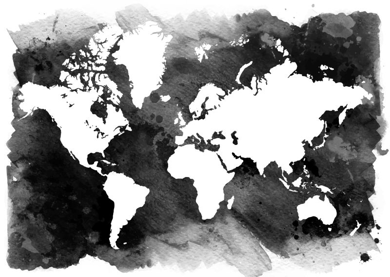 抽象矢量现代世界地图创意插图