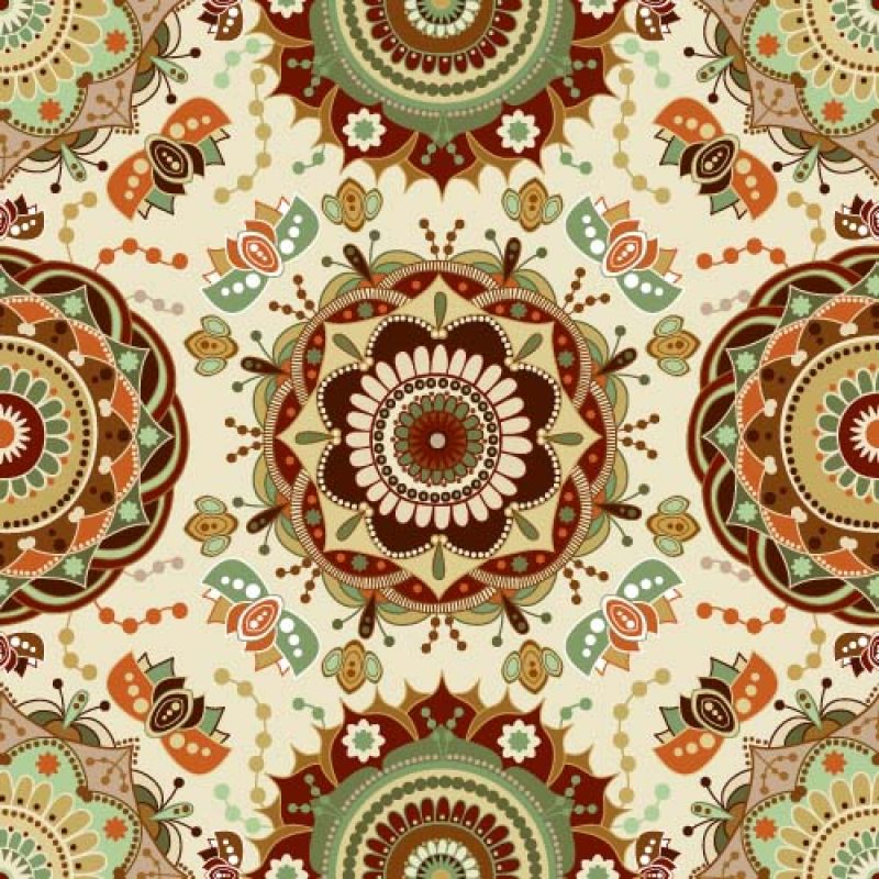 复古风格的彩色无缝图案