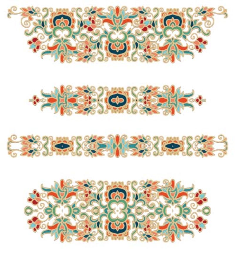 无缝装饰东方矢量图案