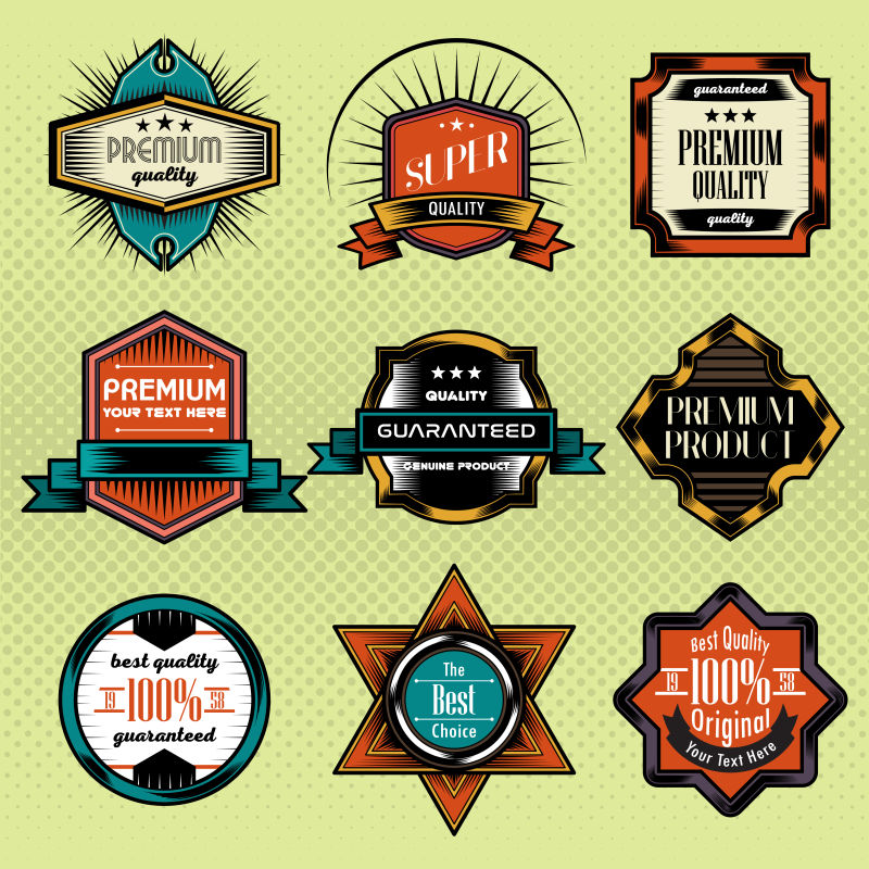 古董背景标签样式设计模板