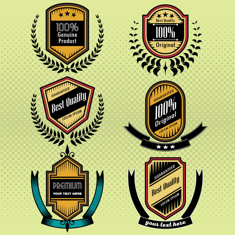 古董背景标签样式设计模板