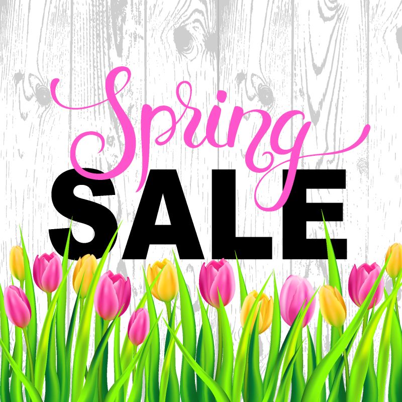 抽象矢量现代花卉元素的春季销售背景设计