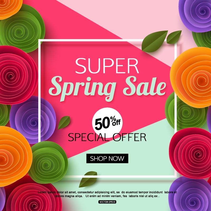 矢量抽象现代春季销售背景创意设计