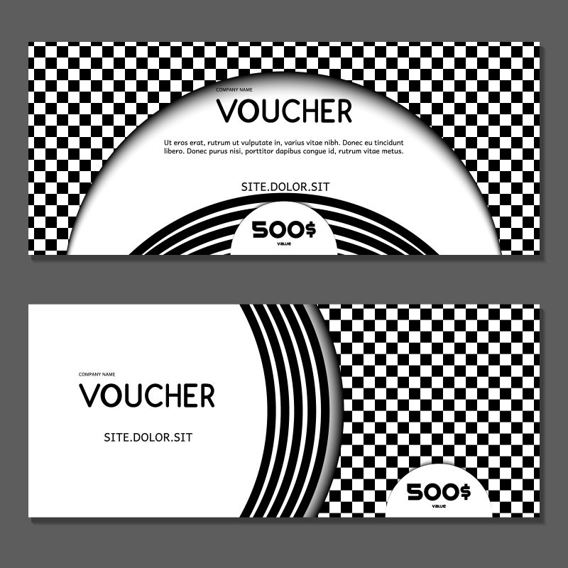 抽象矢量彩色马赛克风格的优惠券设计