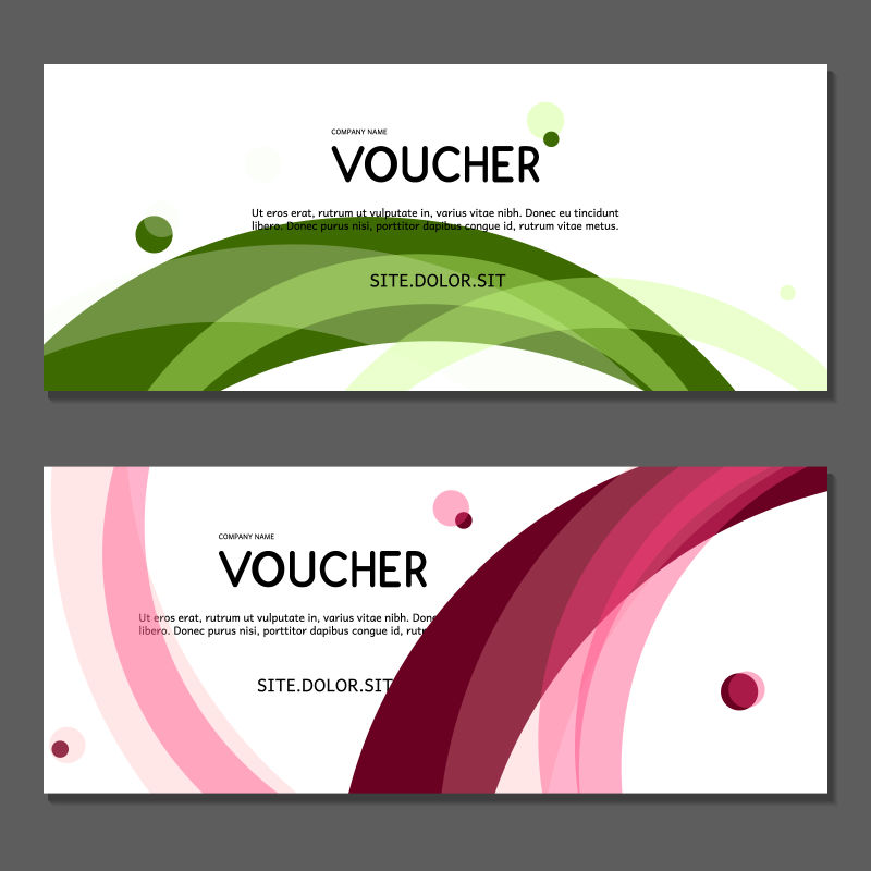 创意矢量现代红色绿色时尚优惠券设计