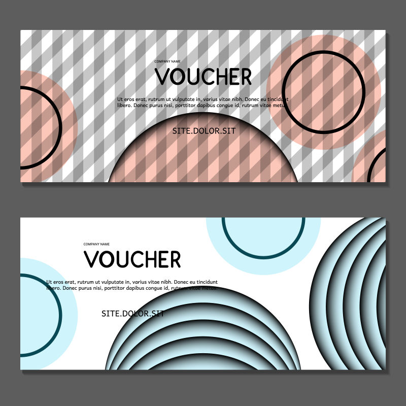 抽象矢量彩色时尚几何时尚优惠券设计