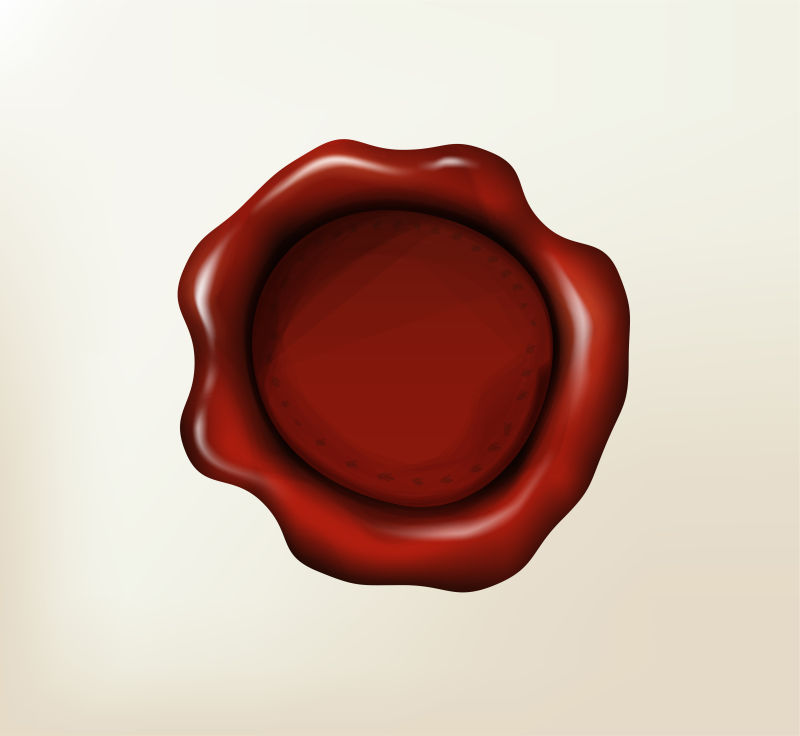 逼真的矢量红蜡密封-古代邮票