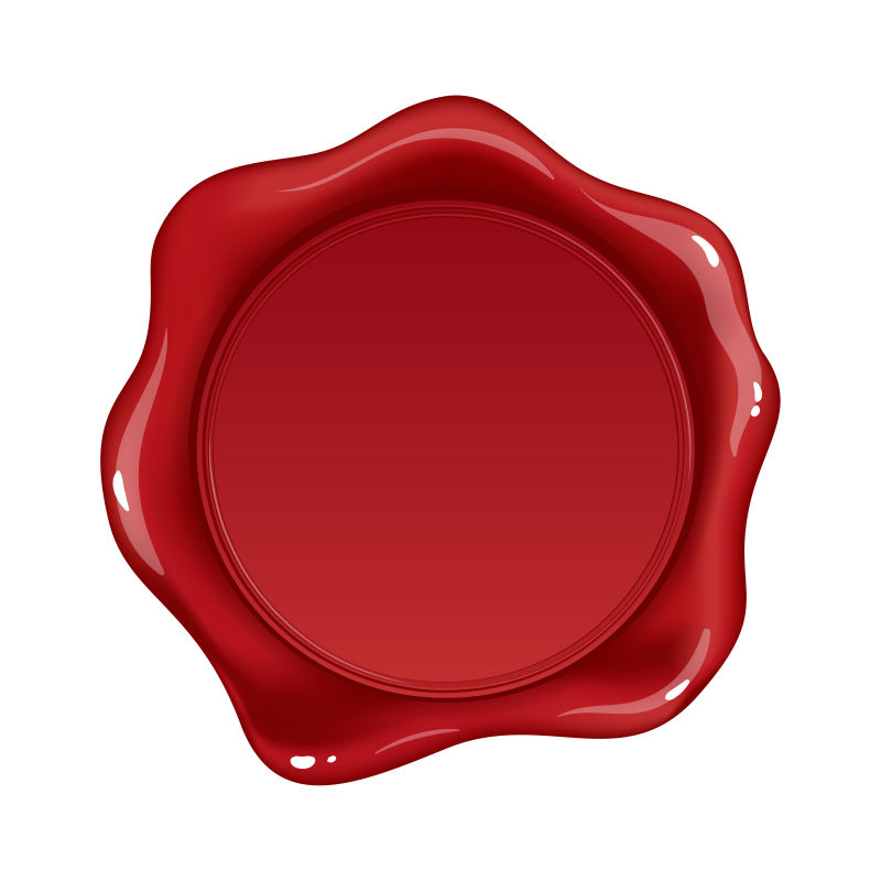 白色背景下的红色蜡封