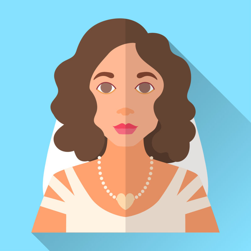 抽象矢量漂亮的新娘插图