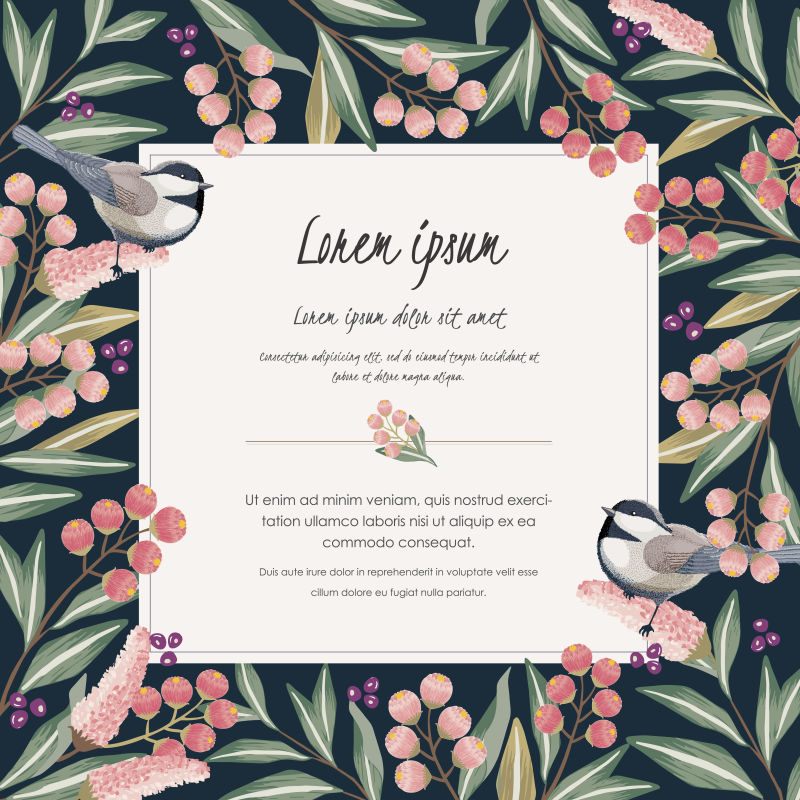 创意矢量老式优雅婚礼请帖设计