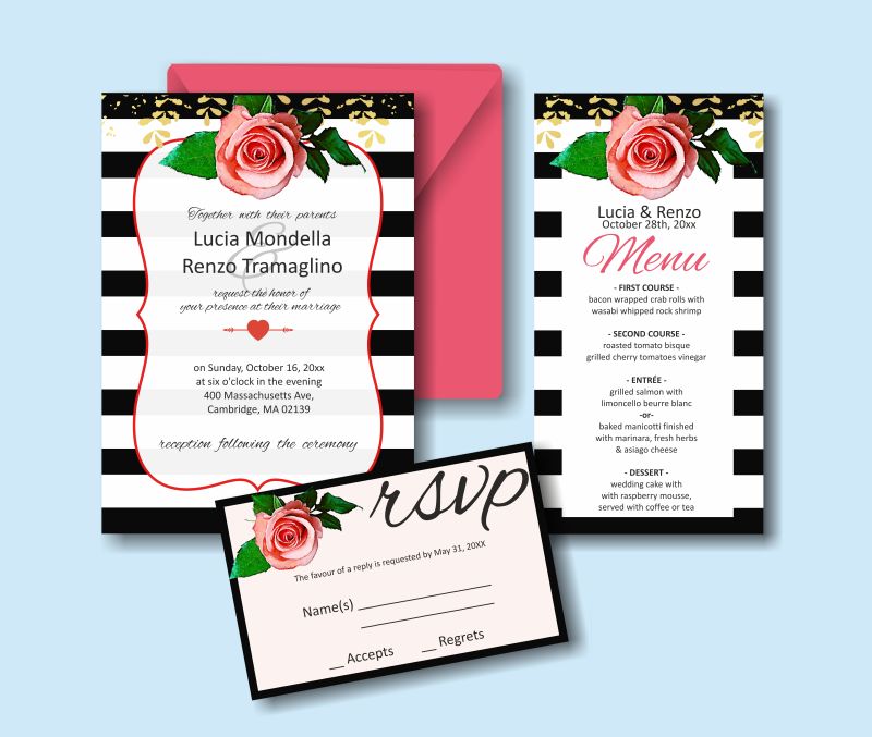 矢量抽象现代时尚婚礼请帖创意设计