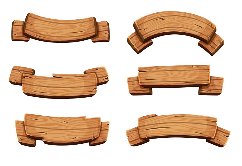 抽象矢量现代自然木制标牌设计
