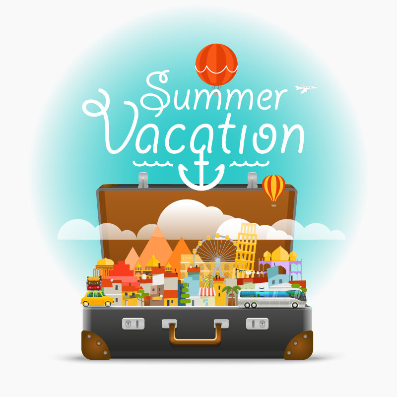 世界名胜矢量旅行插图苏姆