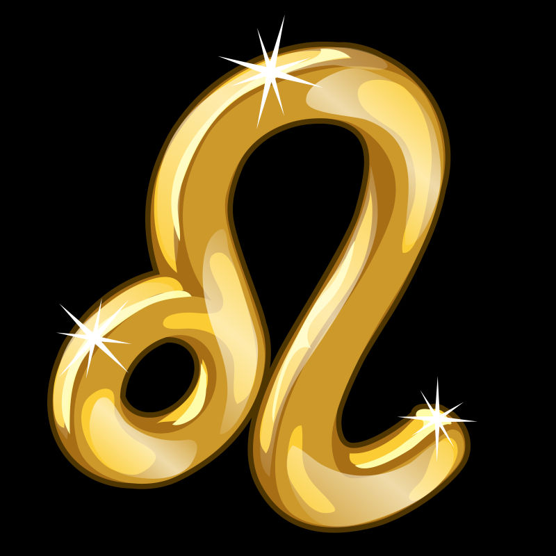 抽象矢量金色狮子座设计插图