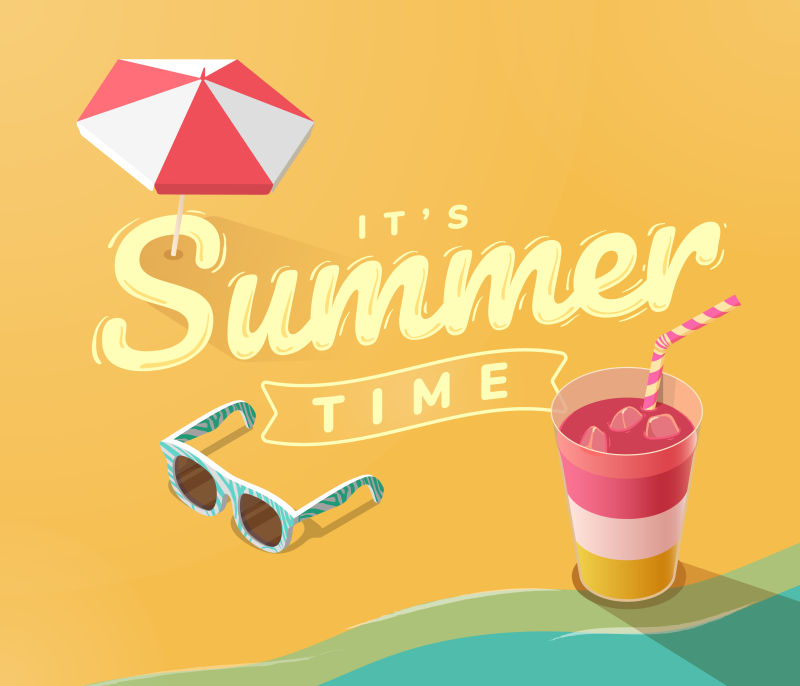 抽象矢量现代夏季主题平面海报设计