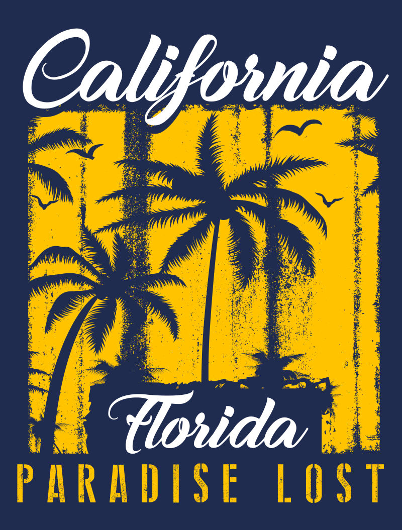 夏日海滩矢量背景复古风格