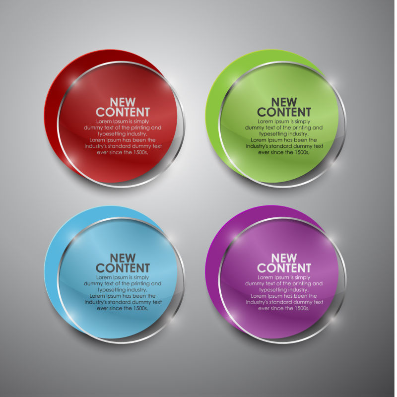 抽象矢量彩色玻璃横幅信息图表设计