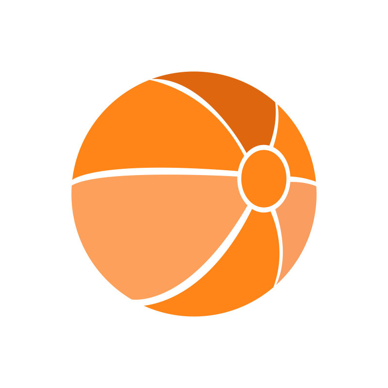 孤立的海滩球轮廓