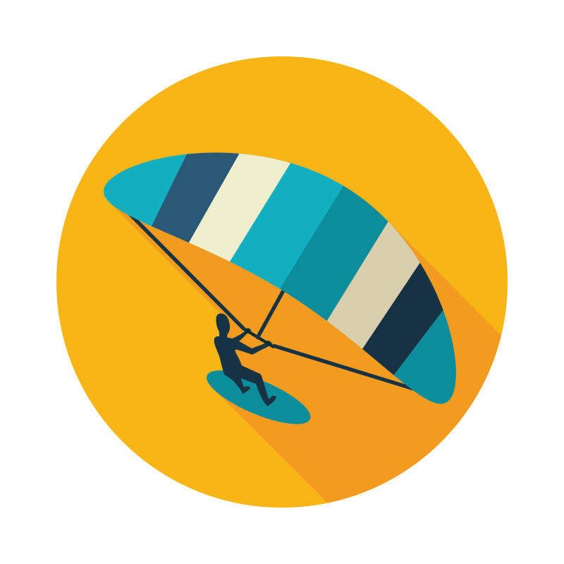 风筝冲浪风筝冲浪图标夏天度假