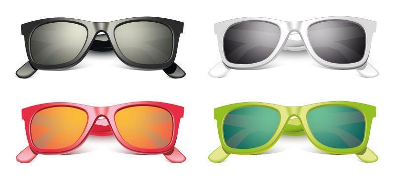 抽象矢量现代彩色时尚太阳镜插图